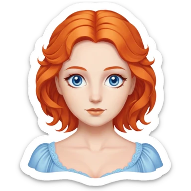 daphne bridgerton with blue eyes, orange haired sticker