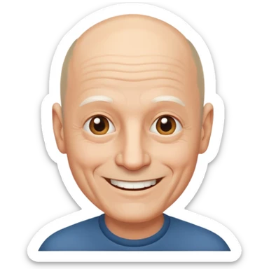 Homme 60 ans presque chauve sticker