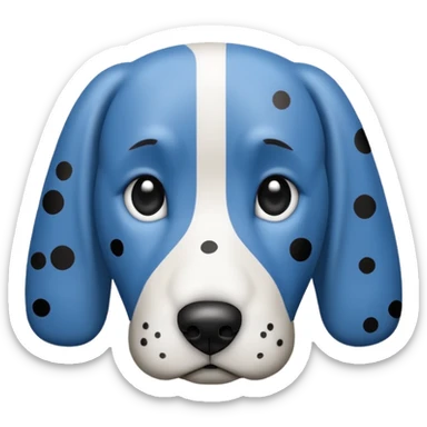 blue tic hound dog black and white face sticker
