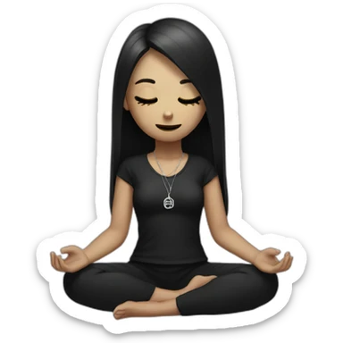 goth girl meditating sticker