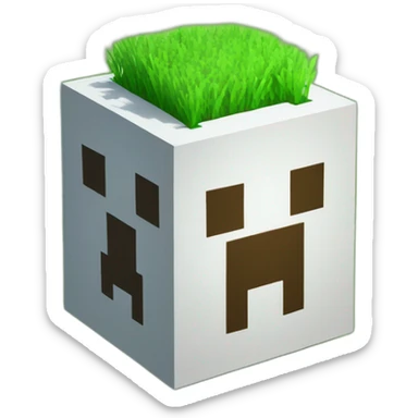 Minecraft block grass sticker