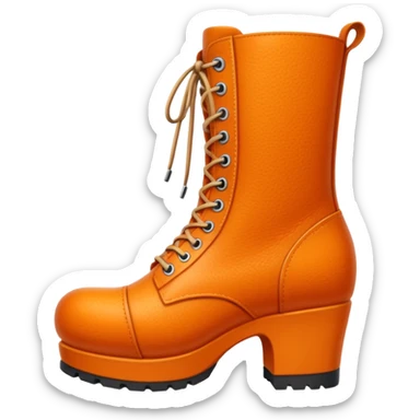 Giant orange boot stepping on a person sticker
