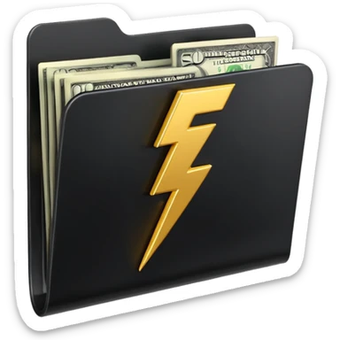 black folder flash file with a money logo
 sticker