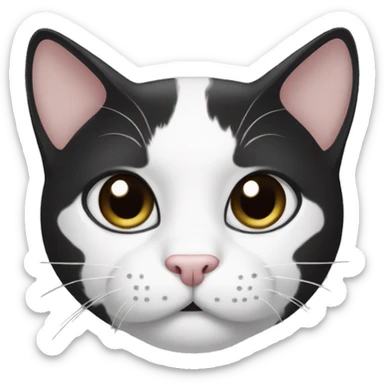 black and white cats with black goatee sticker
