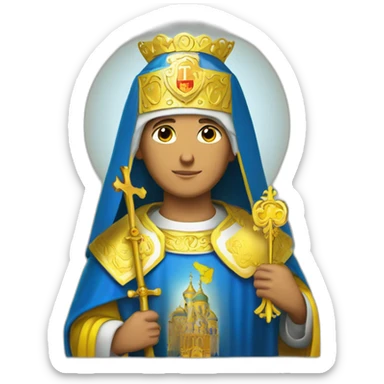 saint mykolay on the protection of ukraine with gifts sticker
