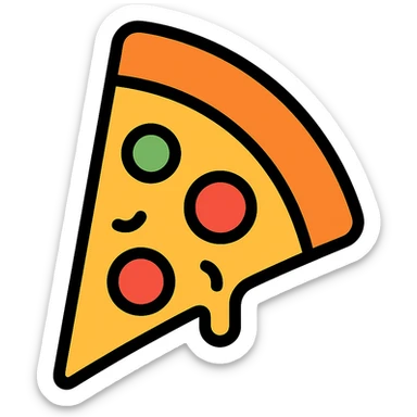 colored slice of pizza icon sticker