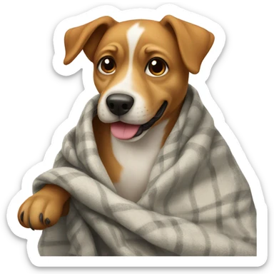 pitcher dog with a blanket sticker