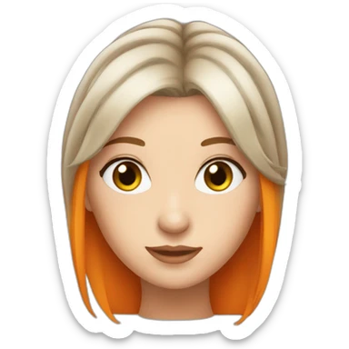 Fann Kaye Linn in orange hair sticker