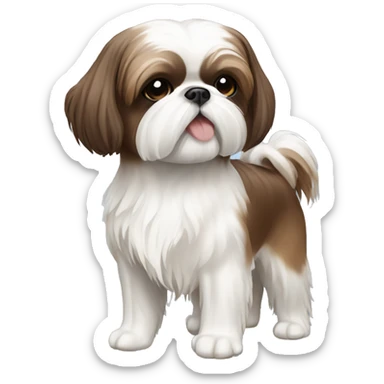 Shih tzu brown and white sticker
