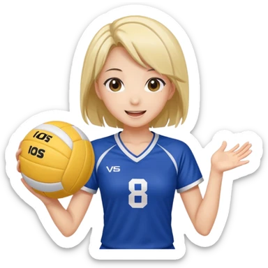 volleyball player, anime girl, with volleyball ball sticker