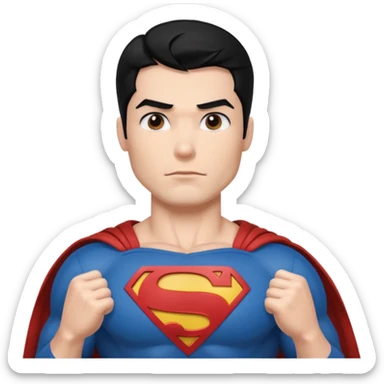 black haired superman sticker