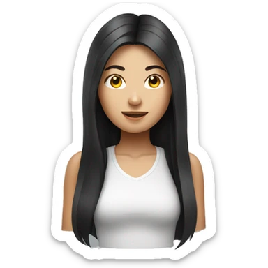 Sporty thai girl with long dark hair sticker