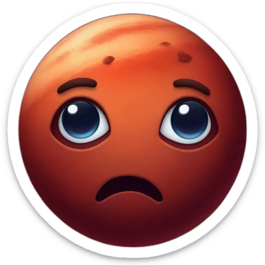 red planet with cute eyes sticker