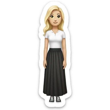 white girl with long fitted skirt sticker