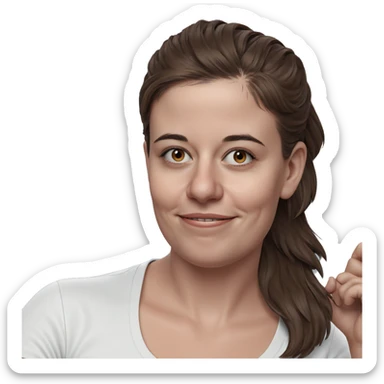 happy girl with brown hair sticker