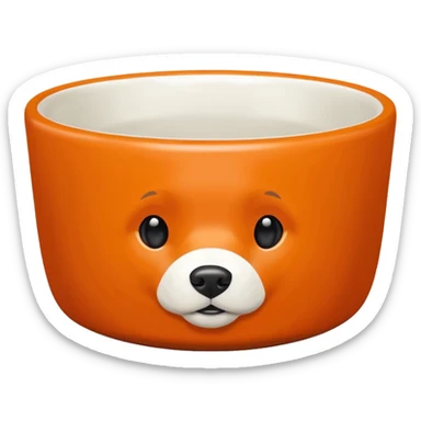 emoji of an orange dog bowl sticker
