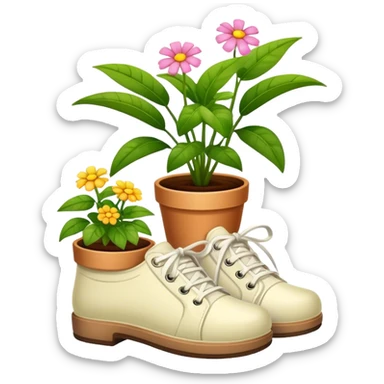 shoes, plant, flower sticker