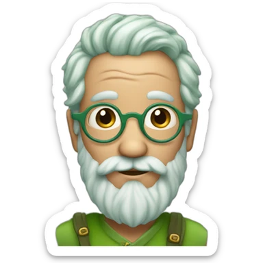 little fairy grandfather with a green beard sticker