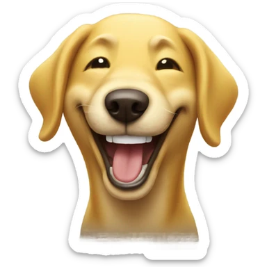 Yellow dog laughing  sticker