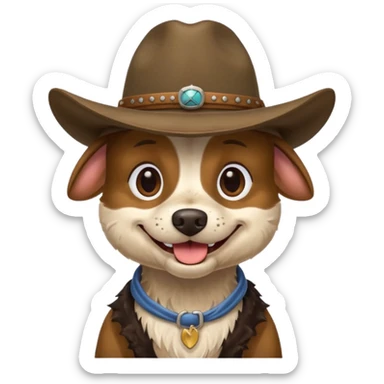 toothless hillbilly dog wearing a stetson sticker