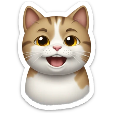 Cat crying badly but happy  sticker