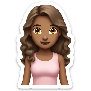 Brunette yoga girl light pink clothes  sticker