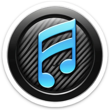 El logo de carbon fiber music  sticker