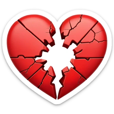 One half of a broken heart sticker