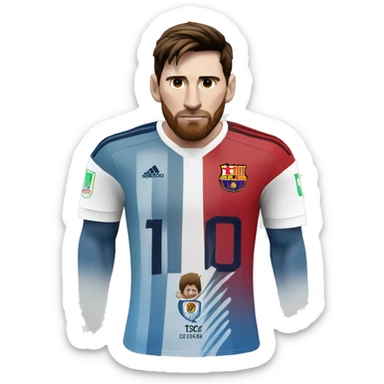 leo messi con la camiseta de la seleccion sticker