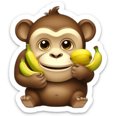 Fat monkey with banana sticker