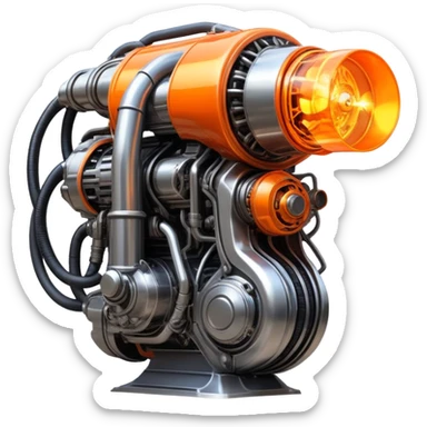 sorayama giger plasma engine fire sticker