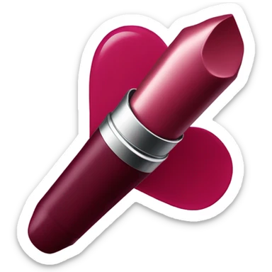 Maroon lipstick with heart sticker