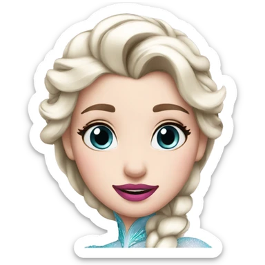 elsa frozen with pink lips sticker