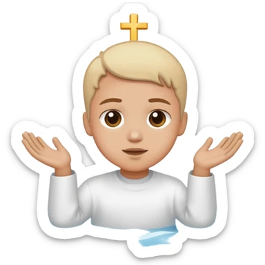 Generate Orthodox emoji with a person who is being baptized sticker
