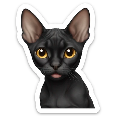 Black Devon Rex  sticker