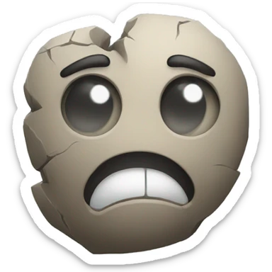 Stone head emojie with a tear dropping from his eye sticker