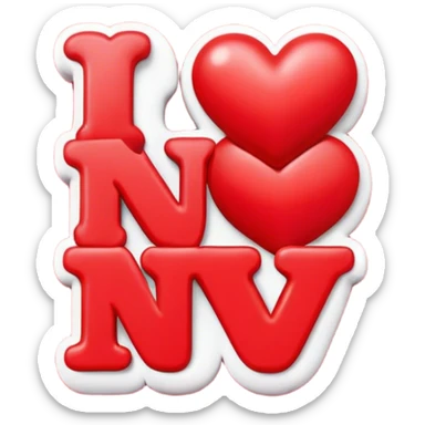 The letters “LMAO” stacked on top of each other in the style of the I heart NY logo  sticker