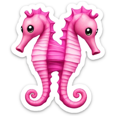 two pink seahorses sticker