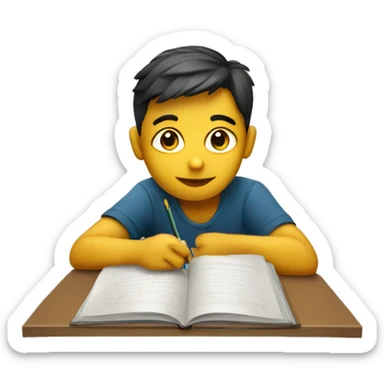 A student studying sticker