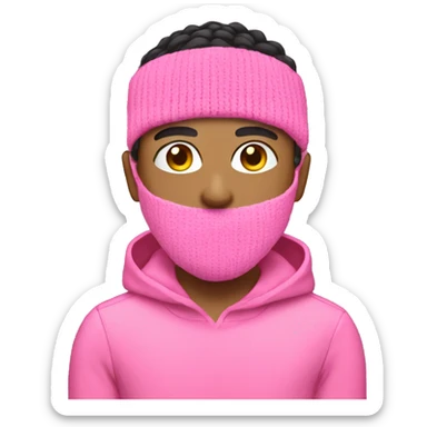 Lightskin with pink ski mask sticker
