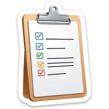 minimalist clipboard with a single checkmark sticker