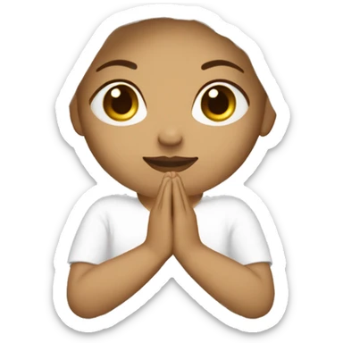 Light skin girl praying with white veil  sticker