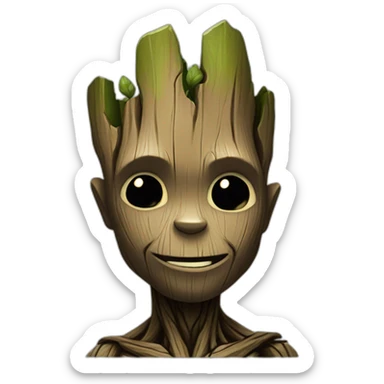 Halloween with head groot sticker