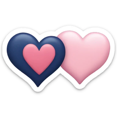 A navy heart and a lightpink heart sticker