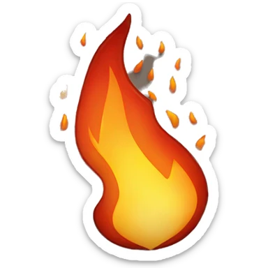 flames spread across embers sticker