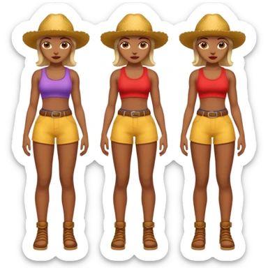 macho girl, different ones, full body sticker
