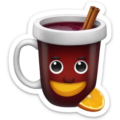 Mulled wine in a craft cup sticker