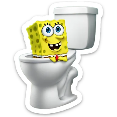 spongebob sat on a toilet   sticker
