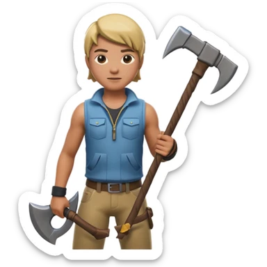 Fortnite skin holding pickaxe  sticker