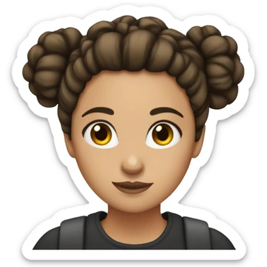 Brunette with a messy bun sticker
